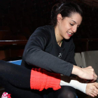 Carolina espera recuperar la flexibilidad de su tobillo.
