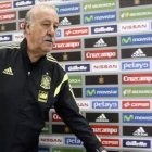 Vicente del Bosque, en una rueda de prensa en Las Rozas.