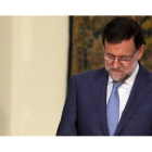 El presidente del Gobierno, Mariano Rajoy, este lunes en la Moncloa.