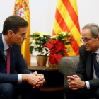 El presidente del Gobierno, Pedro Sánchez, y el presidente de la Generalitat, Quim Torra.