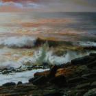 Uno de los paisajes marinos que el artista Luis Pardo expone en la Sala Bernesga.