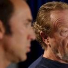 El actor Nicolas Cage en primer término, junto al director Ridley Scott