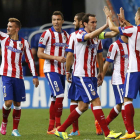Los jugadores del Atlético de Madrid celebran el gol marcado por Antoine Griezmann.