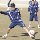 Adrián Rojo, con Albertín, en un entrenamiento.