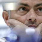 José Mourinho, entrenador del Real Madrid, durante la rueda de prensa que ofreció ayer.