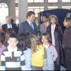 Los alumnos de primaria del colegio Navaliegos en la visita junto a Riesco al Museo del Ferrocarril