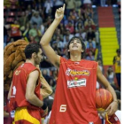 Ricky Rubio, en el calentamiento antes del partido.
