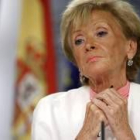 La vicepresidenta del Gobierno, María Teresa Fernández de la Vega, tras el Consejo de Ministros