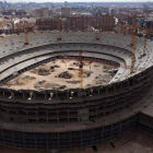 Vista de las obras paralizadas del nuevo estadio del Valencia.