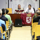 López Sendino y Mariano Santos, durante el mitin .