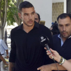 Theo Hernández, a la salida del juzgado de Marbella, este martes.