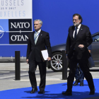 Rajoy llega a la sede de la OTAN, en Bruselas.