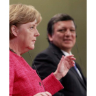 La canciller Merkel con el presidente de la CE, Durao Barroso.