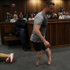 Oscar Pistorius, durante su exposición ante el tribunal.