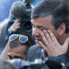 Pedro Namora, víctima del caso de la Casa Pía, llora tras conocer la sentencia.