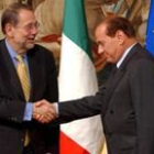 Javier Solana y Silvio Berlusconi, presidente de la UE,  durante una reunión en Roma