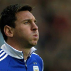 Leo Messi, antes de comenzar el amistoso Argentina-Eslovenia, el pasado 7 de junio.