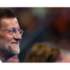 El presidente nacional del PP, Mariano Rajoy, durante la clausura de la Convención Nacional del partido de cara a las próximas elecciones nacionales del 20 de noviembre.