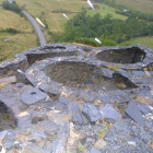 Edificaciones circulares del Castro de Chano, de tipo celta, habitado en la Edad del Hierro.