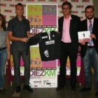 Rodríguez Picallo, Sergio Sánchez, Jaime Manzanedo e Ibán del Blanco, con la camiseta y el dorsal.