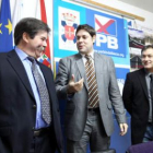 Manuel Gancedo, Iván Alonso y Mario Núñez, ayer en la sede del PB.