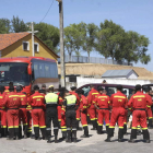 El escuadrón leonés de la UME, antes de desmovilizar el incendio de la Sierra de Béjar.
