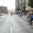 Una imagen insólita de Ordoño II sin tráfico, durante el día sin coches celebrado el año pasado