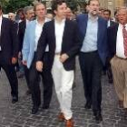Mariano Rajoy, acompañado por los candidatos extremeños