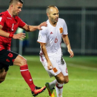 Iniesta, en su reciente partido con la selección ante Albania.
