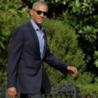 Barack Obama, en Washington antes de partir a Nueva York.