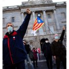 Concentración en la Plaza Sant Jaume de Barcelona. ENRIC FONTCUBERTA