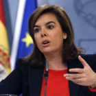 Sáenz de Santamaría, tras el Consejo de Ministros en el que se dio luz verde al plan.