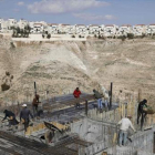 rabajos de construcción de viviendas en el asentamiento israelí de Maale Adumim, en Jerusalén este.