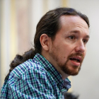 Pablo Iglesias, durante una rueda de prensa, en una foto de archivo