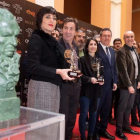 Los nominados andaluces a los premios Goya 2019, el viernes en el Ayuntamiento de Sevilla.