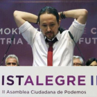 Pablo Iglesias, en una intervención durante la reunión de Vistalegre 2, el pasado mes de febrero.