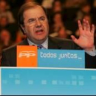Juan Vicente Herrera, en un momento de su discurso en el Auditorio de León