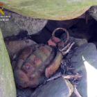Una de las granadas desactivadas en la zona de Villamanín