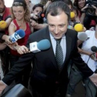 El vicesecretario de Organización del PPCV, David Serra, a su salida del TSJ tras declarar por el ca