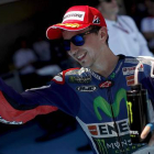 Jorge Lorenzo (Yamaha) celebra la 'pole position' del Gran Premio de España, este sábado en Jerez.