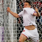 Gameiro celebra un gol con el Sevilla en la final de la Europa League de la pasada temporada ante el Liverpool.