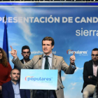 El presidente del PP, Casado, en Torrelaguna. F. VILLAR