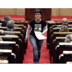 Anna Gabriel tras su intervención de ayer.