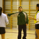 El técnico, Diego Soto, en un entrenamiento del Cleba.