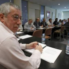 Toxo, en un momento de la reunión, ayer, del sindicato.