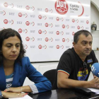 Mercedes Escudero y Enrique Reguero, en la rueda de prensa de ayer en UGT.