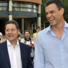 Pedro Sánchez y Emiliano García-Page, en un acto en Albacete.