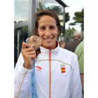 Villaécija con el bronce que logró en los Juegos Mediterráneos.
