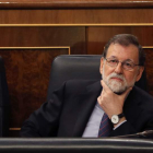 Rajoy, durante la sesión de control al Ejecutivo celebrada ayer en el Congreso. BALLESTEROS