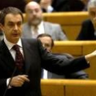 Rodríguez Zapatero durante su comparecencia ayer en el Senado